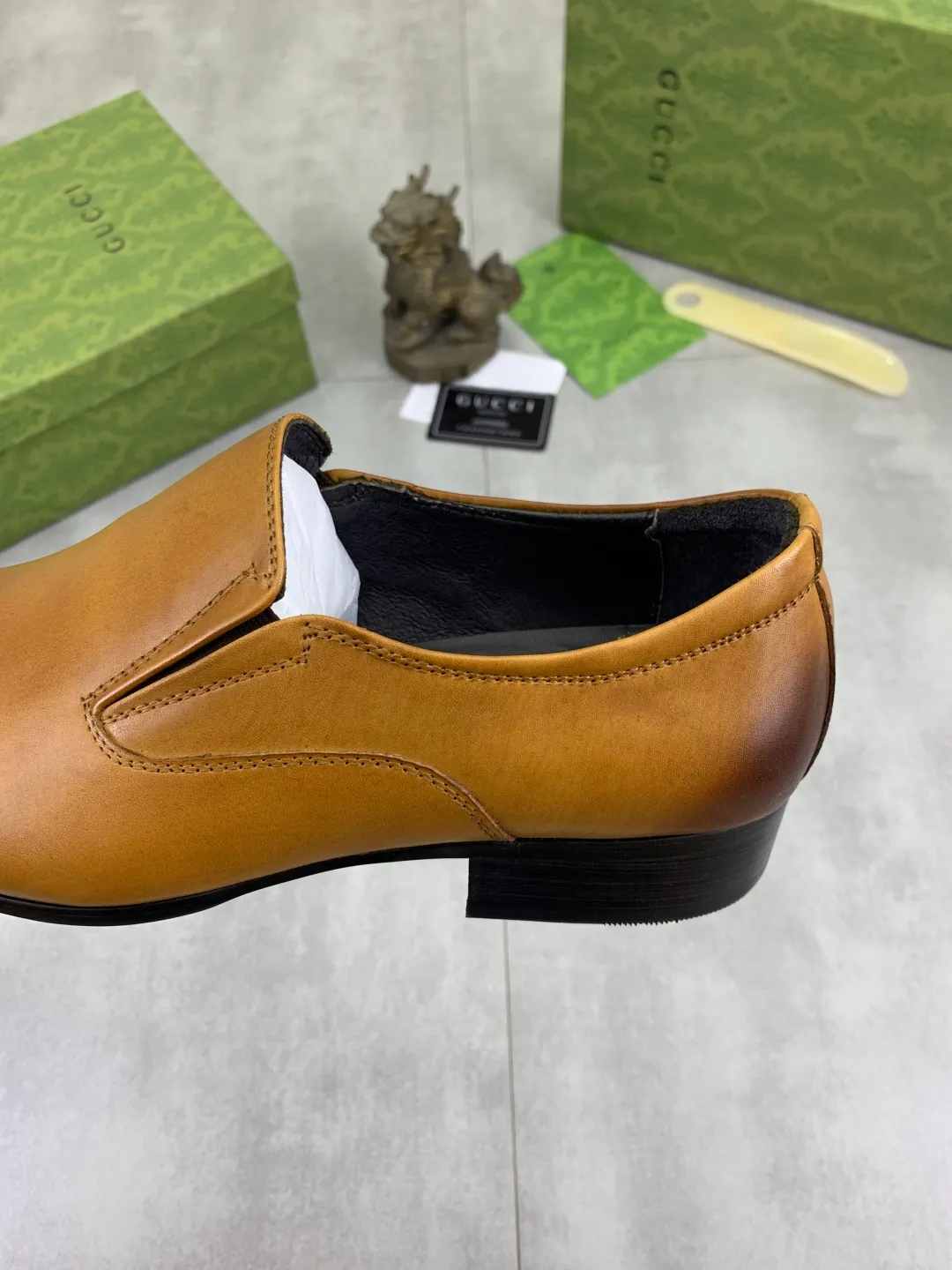 Men's Men's Shoes 💰P500 [New Style] 💰💎💎💎 [Gucci] GUCCI high-end men's formal business leather shoes, original order 1:1! Original imported high-end calfskin, original metal buckle, imported first-layer pigskin lining for feet, original high-end outsole, men's shoe size: 38-44